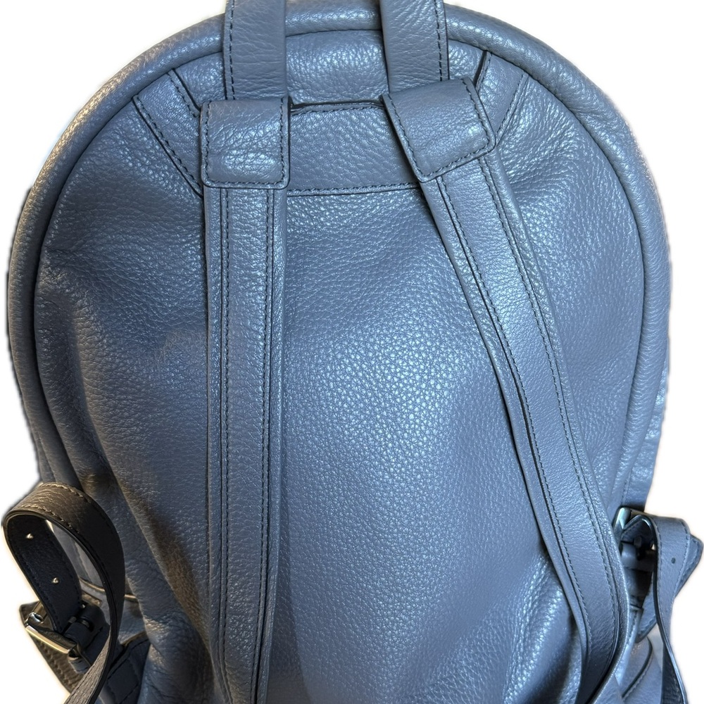 Excellent Condition Gray Leather Large Backpack - image 2